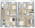 Modern floor plan for Harrell Place featuring 4 bedrooms and 2 bathrooms across two levels with a spacious living area and a functional kitchen layout, totaling 1316 sq ft.