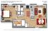 Chic 3D floor plan of a cozy 1-bedroom apartment featuring an open kitchen, inviting living area, and elegant dining space, spanning 600 sq ft.