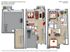 Modern 3D floor plan of spacious Knollwood Townhome, showcasing 3 bedrooms, 2.5 stylish bathrooms, open living area, and additional recreational space over 1632 sq ft.