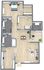 Elegant floor plan showcasing 2 bedrooms, modern kitchen, spacious dining area, and cozy living room with balcony access.