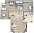 Modern 3D floor plan showcasing 3 bedrooms, a spacious living room, open dining area next to a contemporary kitchen, and a cozy outdoor patio.