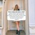 Cheerful young woman standing confidently by an elegant doorway, showcasing the welcoming and secure vibe of Mitchell Yards with a testimonial praising safety features like surveillance and code locks.