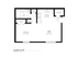 Modern studio floor plan featuring a spacious living room, cozy bedroom, and efficient kitchen layout.