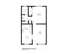 Elegant floor plan of a 1 bedroom apartment highlighting a spacious living room, cozy kitchen, and a well-designed bathroom layout.