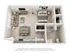 Inviting 3D floor plan of a modern apartment featuring one spacious bedroom, cozy living space, stylish kitchen, and elegant bathroom.