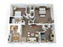 Modern 3-bedroom floor plan
