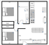 Modern apartment floor plan featuring 2 bedrooms, open living area, sleek kitchen, and in-unit washer and dryer.