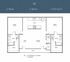 Contemporary floor plan B2 featuring 2 spacious bedrooms, 2 elegant baths, and a generous living space of 1,133 sq. ft., showcasing a modern kitchen and open-concept design.