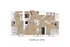 Chic floor plan for Unit B1 showcasing 2 bedrooms, modern kitchen, and open living area with elegant bathrooms.