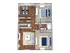Modern 2D floor plan showcasing a stylish layout with 2 bedrooms, a cozy living room, sleek kitchen, and elegant dining area, perfect for comfortable living.