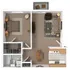 Charming 1-bedroom apartment floor plan featuring a cozy living room, stylish kitchen, and private balcony, designed for modern living.