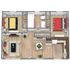 Chic 2D floor plan showcasing a vibrant two-bedroom apartment with a cozy living room, elegant dining area, and modern kitchen.