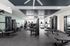Modern fitness center equipped with state-of-the-art exercise machines, free weights, and treadmills in a sleek, stylish design.