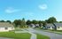 Charming suburban neighborhood with cozy bungalows, lush greenery, and a peaceful atmosphere under a clear blue sky.