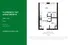Modern studio floor plan at Florence Fay Apartments featuring an open living area, efficient kitchen, and versatile spaces with closet and laundry. Located in Indianapolis, 504 sq. ft. of stylish living space.