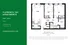 Florence Fay Apartments floor plan for Unit 2B-A featuring 2 spacious bedrooms, a large living area, modern kitchen, and convenient laundry in 1,050 sq. ft., located in Indianapolis.
