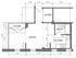 Elegant floor plan featuring a spacious living area, modern kitchen, bathroom, and ample storage with two closets.
