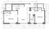 Modern 2-bedroom apartment floor plan featuring a spacious living room, functional kitchen, and ample closet space.