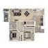 Contemporary floor plan showcasing 3 bedrooms, open living and dining area, and a modern kitchen with sleek design.