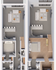 Modern duplex floor plan showcasing open-concept living areas with stylish kitchens and spacious bedrooms, ideal for contemporary living.