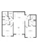 Modern floor plan displaying two spacious bedrooms, two bathrooms, a generous open living area, and a functional kitchen with laundry space.