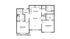 Modern floor plan of a two-bedroom apartment featuring a spacious kitchen and living area, two walk-in closets, and a well-appointed bathroom.