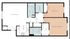 Modern floor plan featuring two spacious bedrooms, an open-concept living room, and a well-equipped kitchen, perfect for contemporary living.