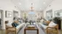 Bright and inviting living space with modern decor, featuring comfortable seating, stylish lighting, and natural light from large windows.