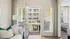 Bright living space with modern decor and private balcony access, adjacent to a cozy bedroom.