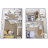 Charming two-level floor plan featuring a cozy living area, modern kitchen with cooking and dining space, vibrant lounge, convenient laundry area, and two inviting bedrooms upstairs with ample storage and stylish bathrooms.