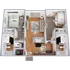 Contemporary furnished 2 bedroom, a cozy living area, and a modern kitchen, offering comfort and style.