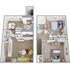 Charming two-level floor plan featuring 2 cozy bedrooms, a modern kitchen, and open dining area, complemented by spacious living room for relaxation.