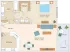 Elegant floor plan showcasing a master suite with walk-in closet, expansive grand room, and sleek kitchen with pantry, opening to a cozy patio and storage area.