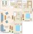 Elegant floor plan showcasing a master suite with walk-in closet, second bedroom and bathroom, expansive grand room, and sleek kitchen with pantry, opening to a cozy patio and storage area.