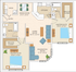 Modern floor plan showcasing two master suites with walk-in closets, an expansive living room, a cozy imagination room, stylish kitchen with pantry, and dedicated dining area, ideal for comfortable living.