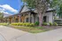 leasing office and sidewalk with trees
