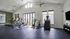 Modern fitness center featuring state-of-the-art treadmills, exercise bikes, and a rowing machine in a bright and spacious setting.