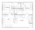 Modern 2D floor plan showcasing two spacious bedrooms, a contemporary kitchen, and an inviting living area with two bathrooms.