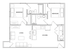 Modern floor plan featuring 2 spacious bedrooms, a functional kitchen, inviting living area, and 2 bathrooms, perfect for comfortable living.
