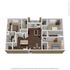 Modern 3D floor plan showcasing a stylish apartment with a spacious kitchen, cozy 2 bedrooms, inviting living area, and sleek bathroom.