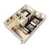 Modern 3D floor plan featuring a cozy one-bedroom apartment with a spacious living area, sleek kitchen, and elegant bathroom.