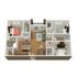 Charming 3D floor plan with 3 bedrooms, a modern open-concept living and dining area, and a well-equipped kitchen.