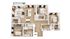 Elegant 3D floor plan showcasing a spacious apartment with three bedrooms, a modern kitchen, and an open living-dining area, perfect for comfortable living.