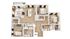 Elegant floor plan showcasing 3 bedrooms, a modern open living space, stylish kitchen, and inviting dining area with balcony access.