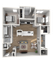 Modern apartment floor plan featuring 2 bedrooms, open kitchen, and cozy living area with balcony access.