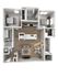 Modern 3D floor plan showcasing a spacious 2-bedroom apartment with an open living and dining area, sleek kitchen, dual bathrooms, and large windows for natural light.