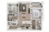Modern 2-bedroom apartment floor plan featuring sleek kitchen, spacious living area, contemporary bathrooms, and cozy balcony.