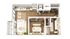 Contemporary 3D floor plan featuring a cozy bedroom, open-plan kitchen, and living area with abundant natural light.