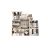 Elegant 2D floor plan displaying a 3-bedroom apartment with modern open-plan living, a cozy kitchen, and spacious bathrooms.