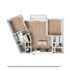 Modern 3D floor plan with sleek hardwood floors, featuring 2 bedrooms, an open living area, and a state-of-the-art kitchen.